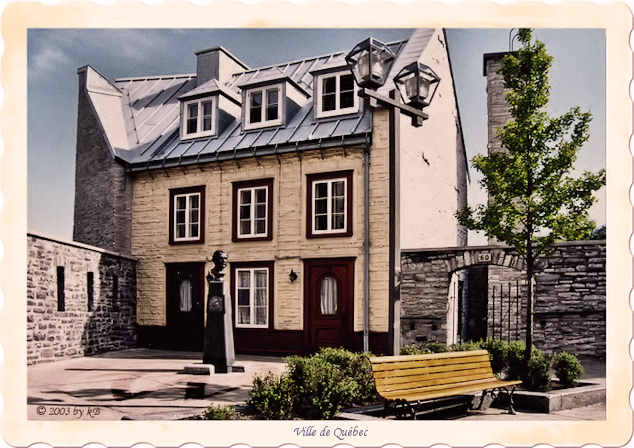 House build of stone in Quebec city