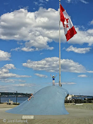 Wave sculpture on the Halifax waterfront, Nova Scotia